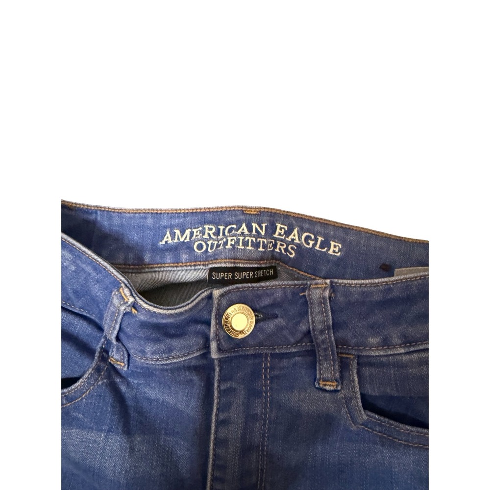 American Eagle Hi-Rise Jegging Super Super Stretch Medium Wash Skinny Jeans 6R - Picture 2 of 4